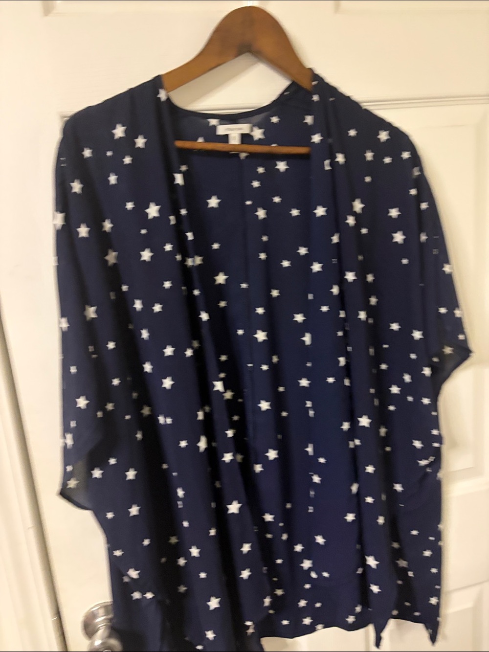 Maurices Navy Star Print Kimono Jacket
